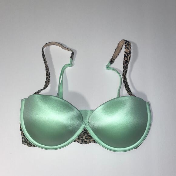 PINK Victoria's Secret Other - Victoria's Secret PINK Bra 32C Green Brown Animal Print Multi-Way Strapless